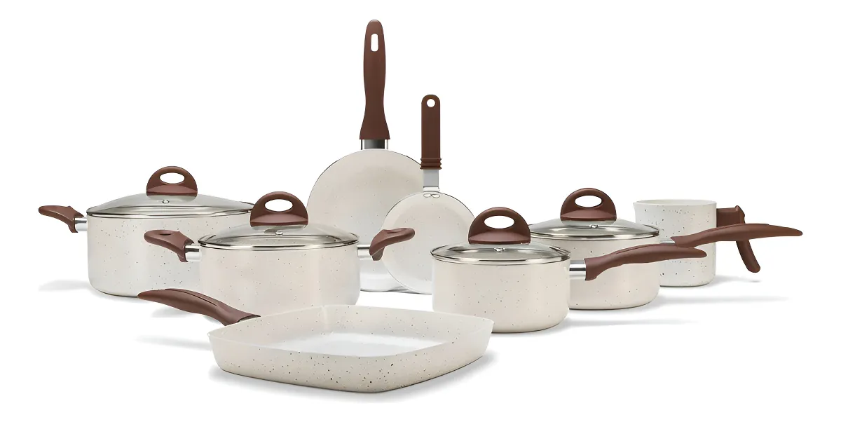 Conj de Panelas 8 Peças Ceramic Life Smart Plus Vanilla – Brinox